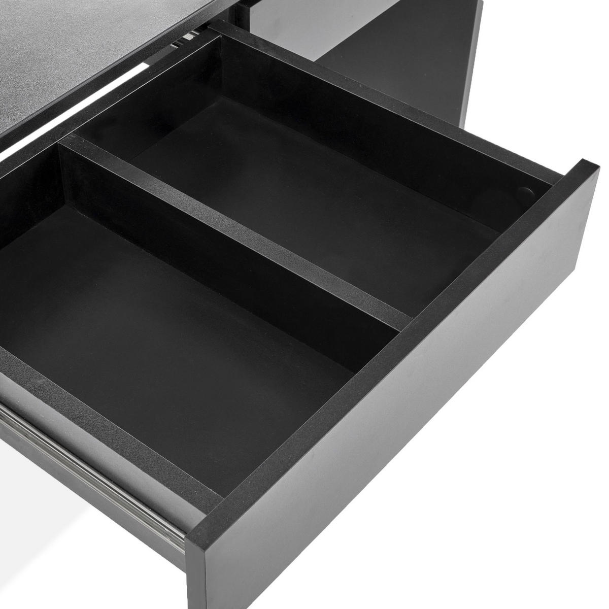 SCHMINKTISCH FABIOSO Schwarz, mit Spiegel und Beleuchtung - Schwarz, Glas/Holz (94/140/43cm) - KONSIMO®