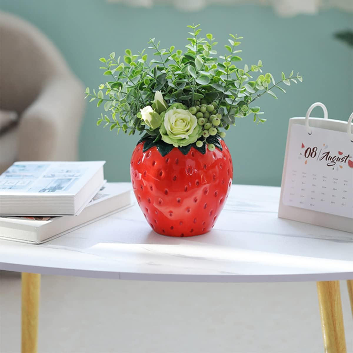 VASE 15 cm Keramik - Rot, Keramik (15cm) - LIBRATON