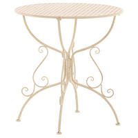 GARTENBEISTELLTISCH rund Ø70 cm Metall antik-creme - Creme, Metall (70/70/74cm) - CLP
