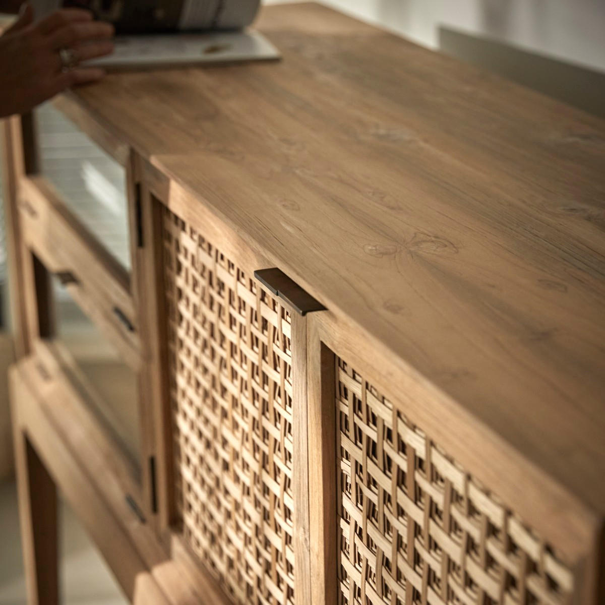 ANRICHTE Tridi Natur aus Teak - Naturfarben, Holz (150/100/45cm) - Tikamoon