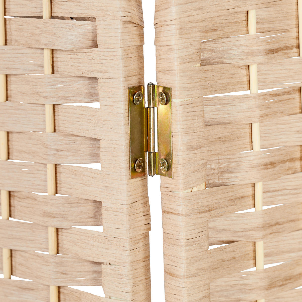 PARAVENT - Hellbraun, Holz/Papier (180/180/2cm) - Relaxdays