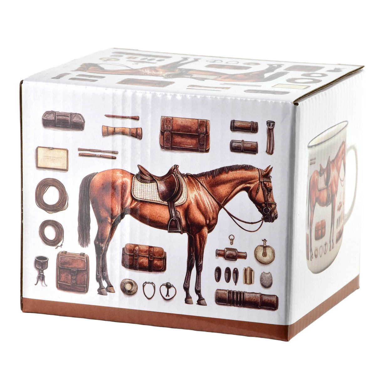 HRNEK NORMAN, 450 ml, kůň, 9,6 x 13 x 9,3 cm - hnědá, keramika (0.45L) - Mondex