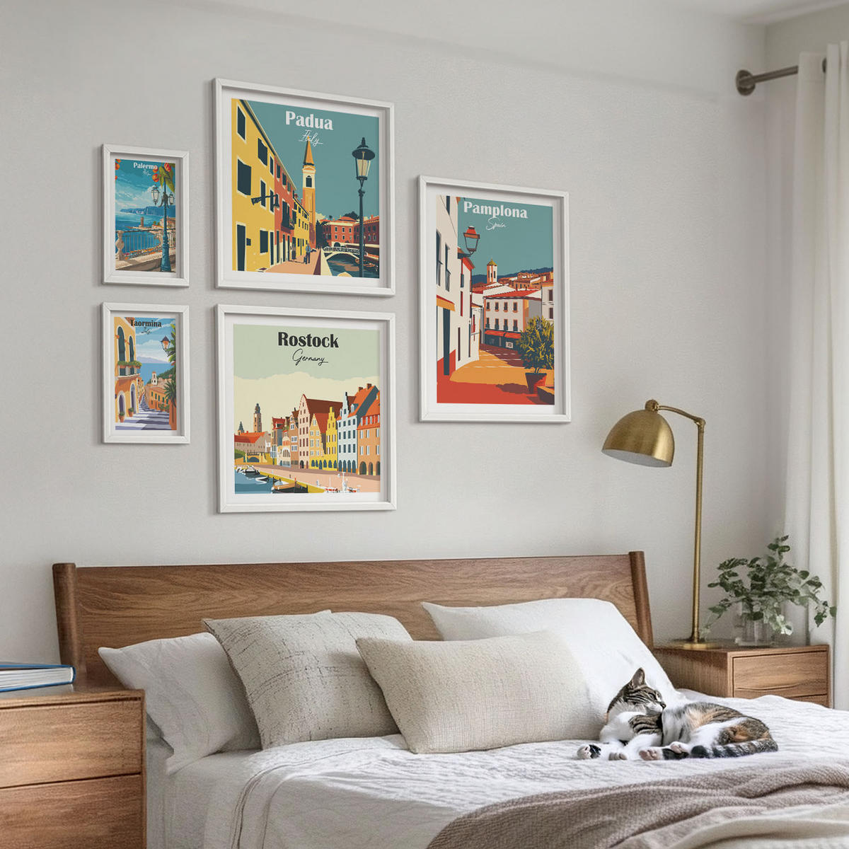 WANDBILDER 5er-Set - 50x50 cm & 20x30 cm & 40x60 cm Weißer Rahmen - Architektur der Küstenstädte - Weiß, Kunststoff (40/60cm) - ArtPrintCave