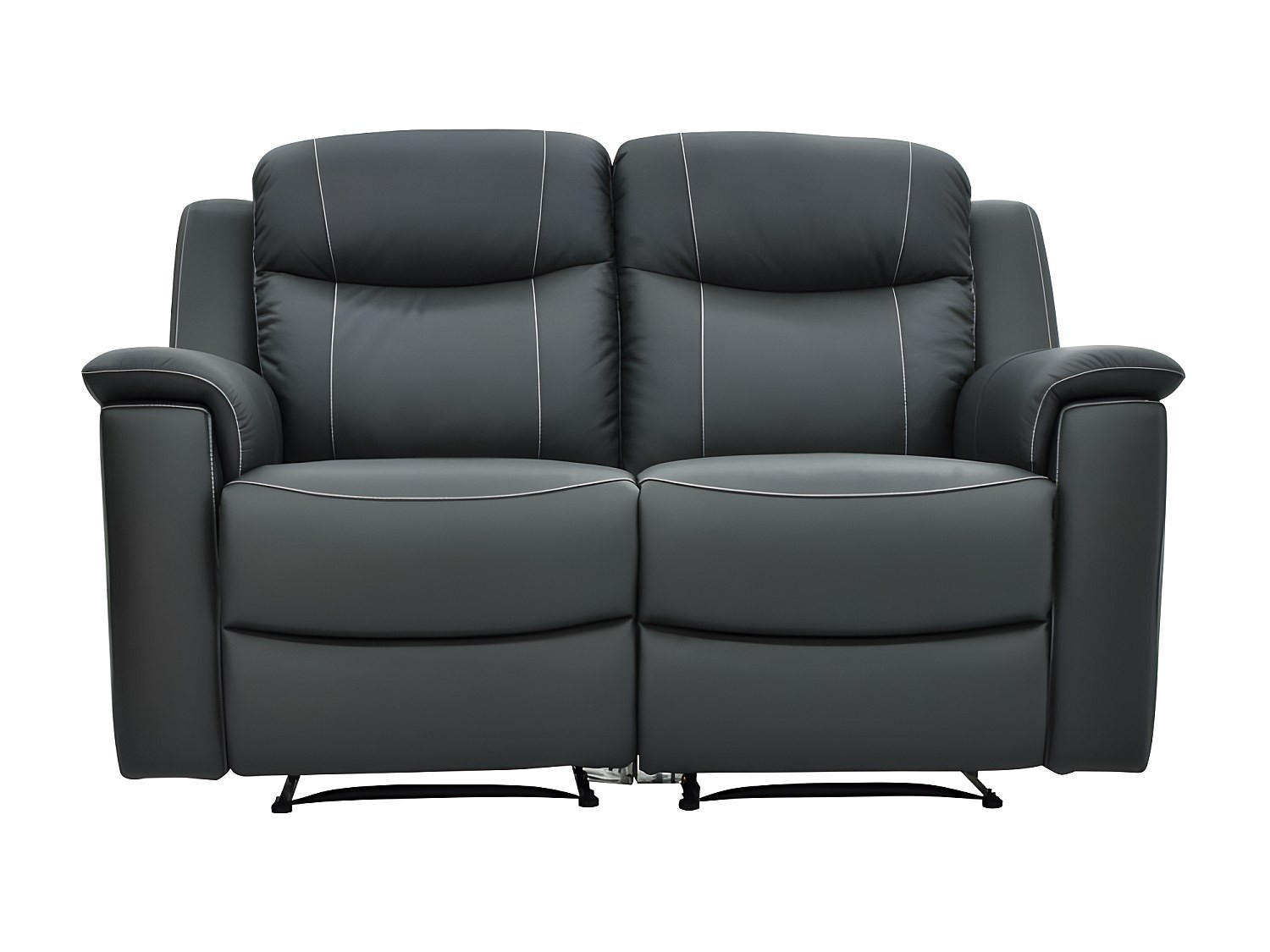 RELAXSOFA - 2 Personen - Leder - Anthrazitgrau - - Anthrazit, Leder (156/100/96cm) - Vente-Unique