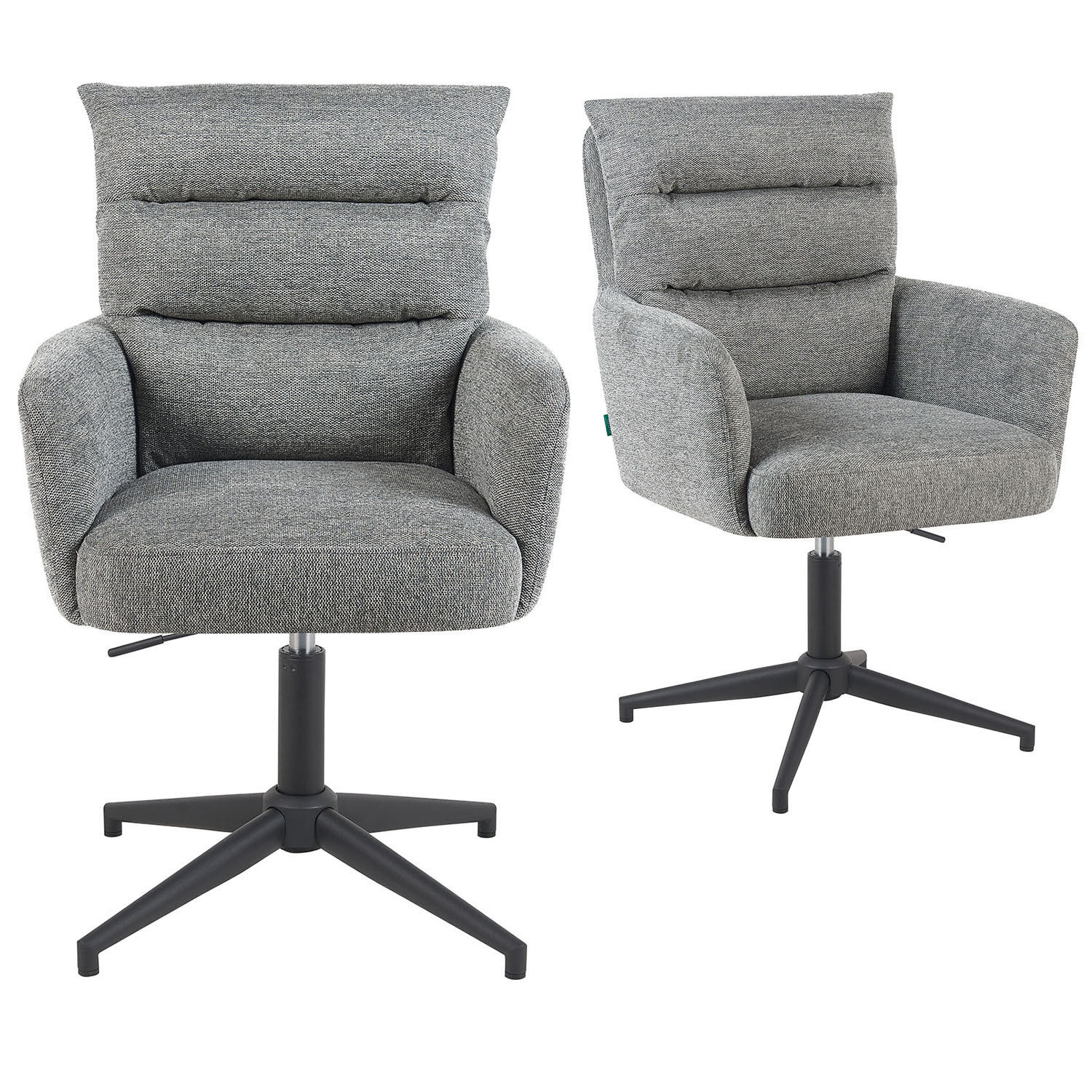 BÜROSTUHL Mika-Romy - Schwarz/Grau, Textil/Metall (59/91/66cm) - DUBI Möbel