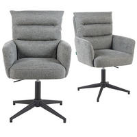 BÜROSTUHL Mika-Romy - Schwarz/Grau, Textil/Metall (59/91/66cm) - DUBI Möbel