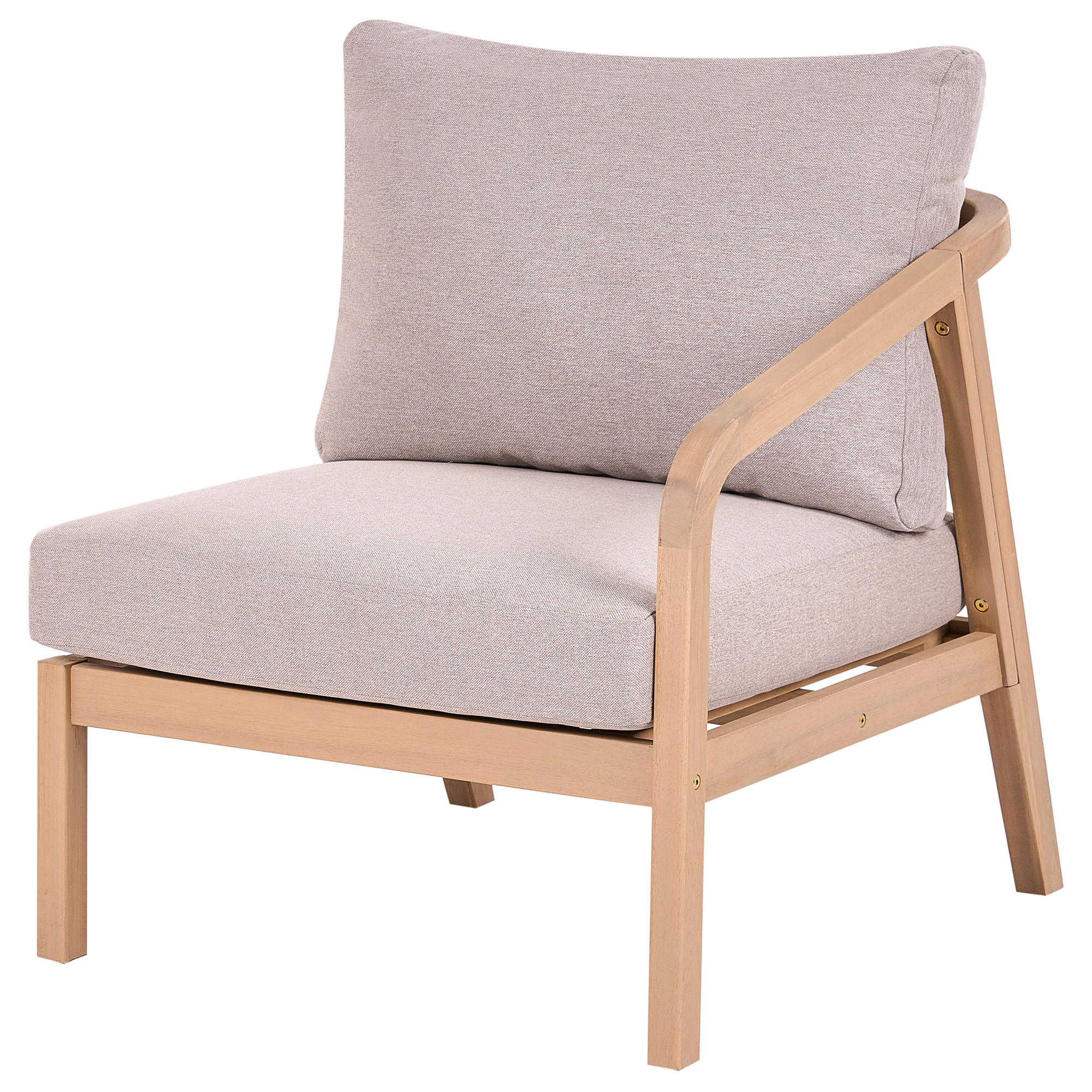 1-SITZER Garten-Eckmodul linksseitig Akazienholz Hellbraun Rivello - Hellbraun/Beige, Holz (68/84/80cm) - Beliani