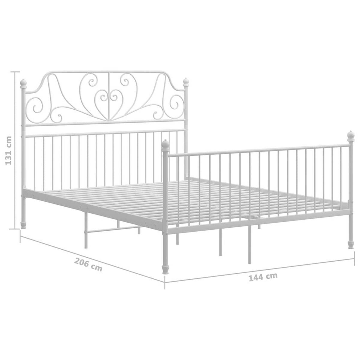 BETTGESTELL Weiss Metall 140/200 Cm - Weiß, Naturmaterialien (140/200cm) - vidaXL