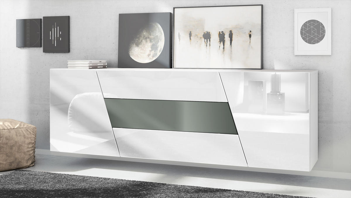 SIDEBOARD Houston Graphit Seidenmatt - Graphitfarben, Holzwerkstoff (178/57.5/38.5cm) - Vladon