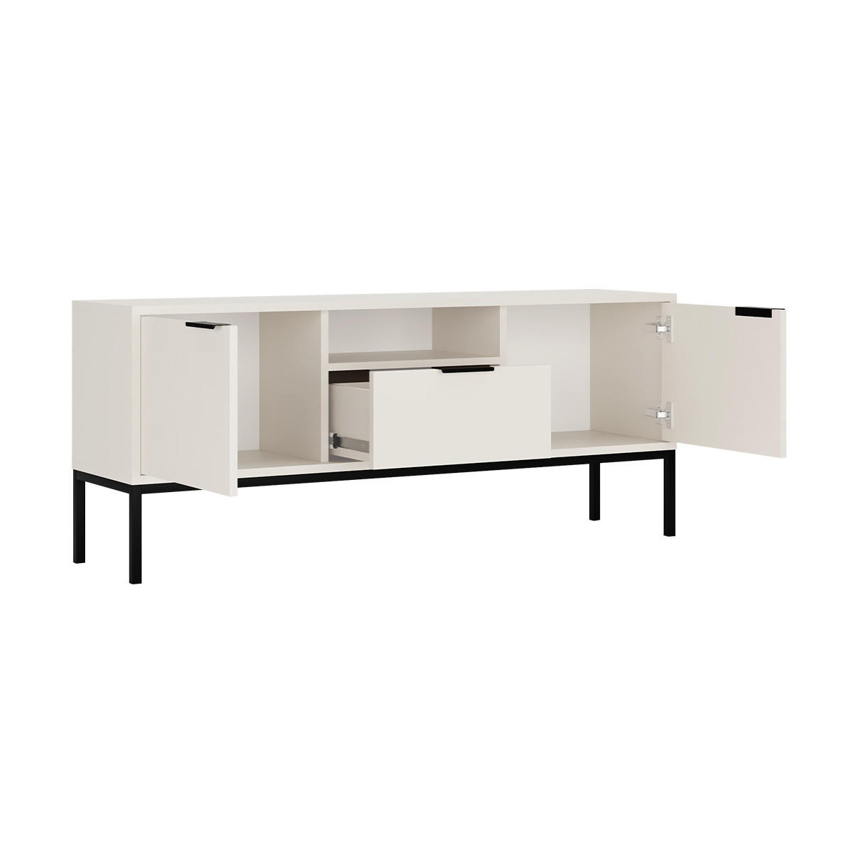 TV-MÖBEL Seattle Weiß - Schwarz, Holzwerkstoff (33/56.4/135cm) - Petits-meubles