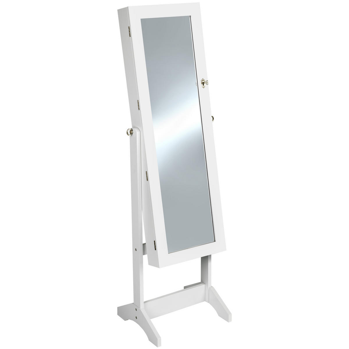 SCHMUCKSCHRANK  ,abschließbar,weiß - Weiß, Holz (37/147/45cm) - tectake