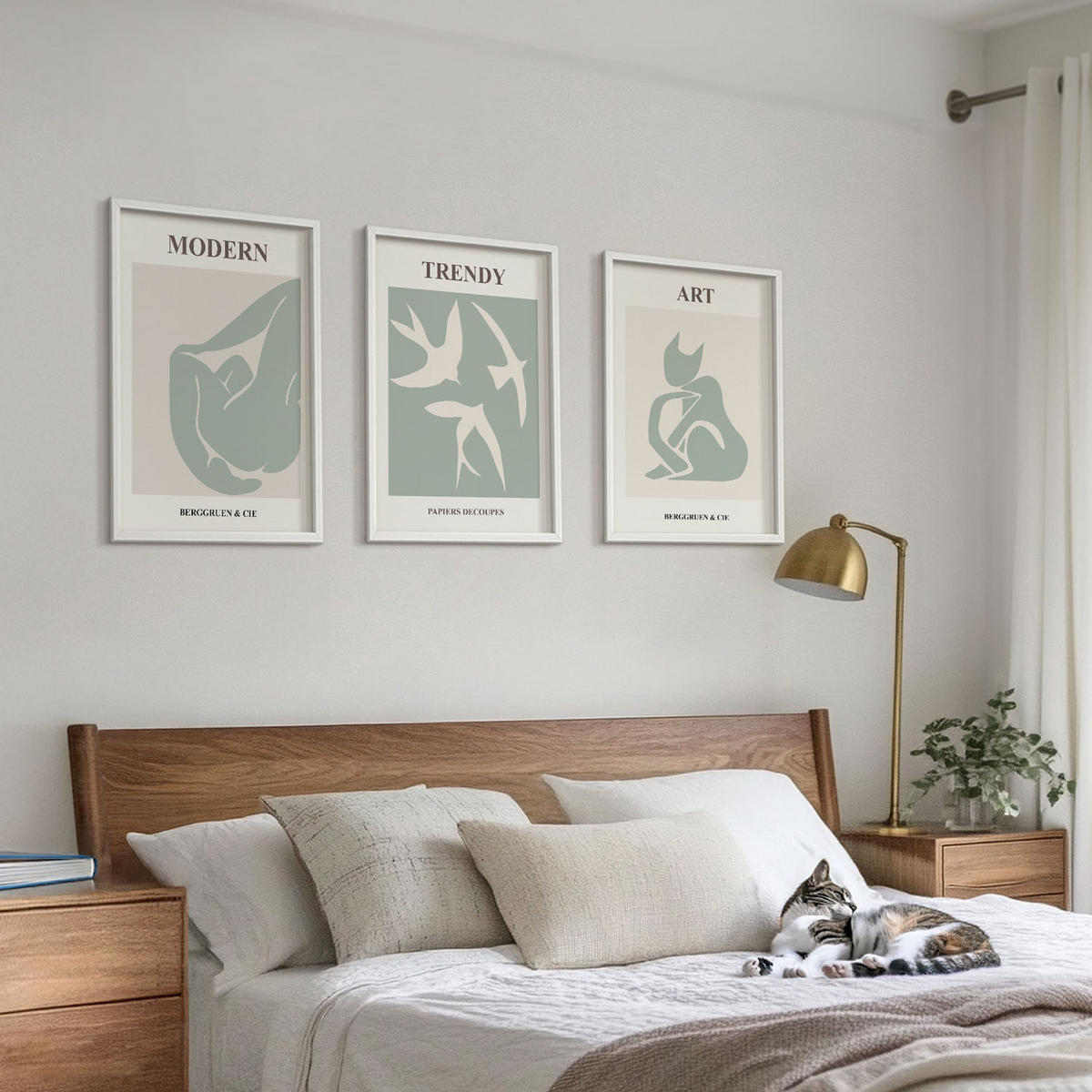 WANDBILDER 3er-Set - 40x60 cm Weißer Rahmen - Matisse abstrakte Figuren - Weiß, Kunststoff (40/60cm) - ArtPrintCave