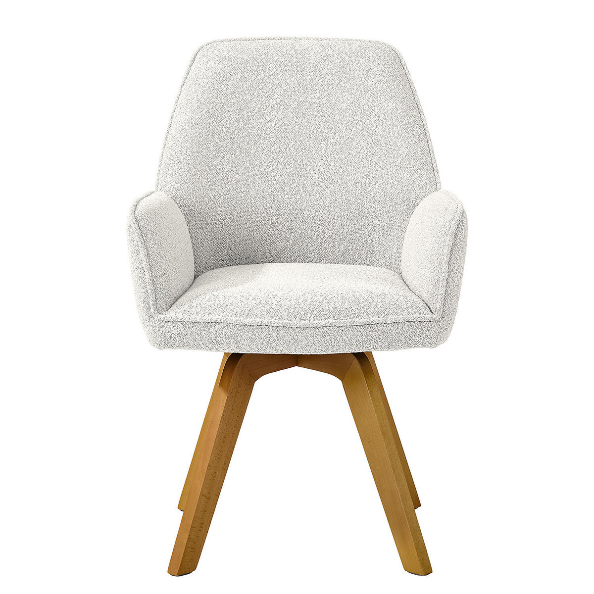 DREHBARER ARMLEHNENSTUHL - Buchefarben/Weiß, Holz/Textil (62/89/62cm) - home24