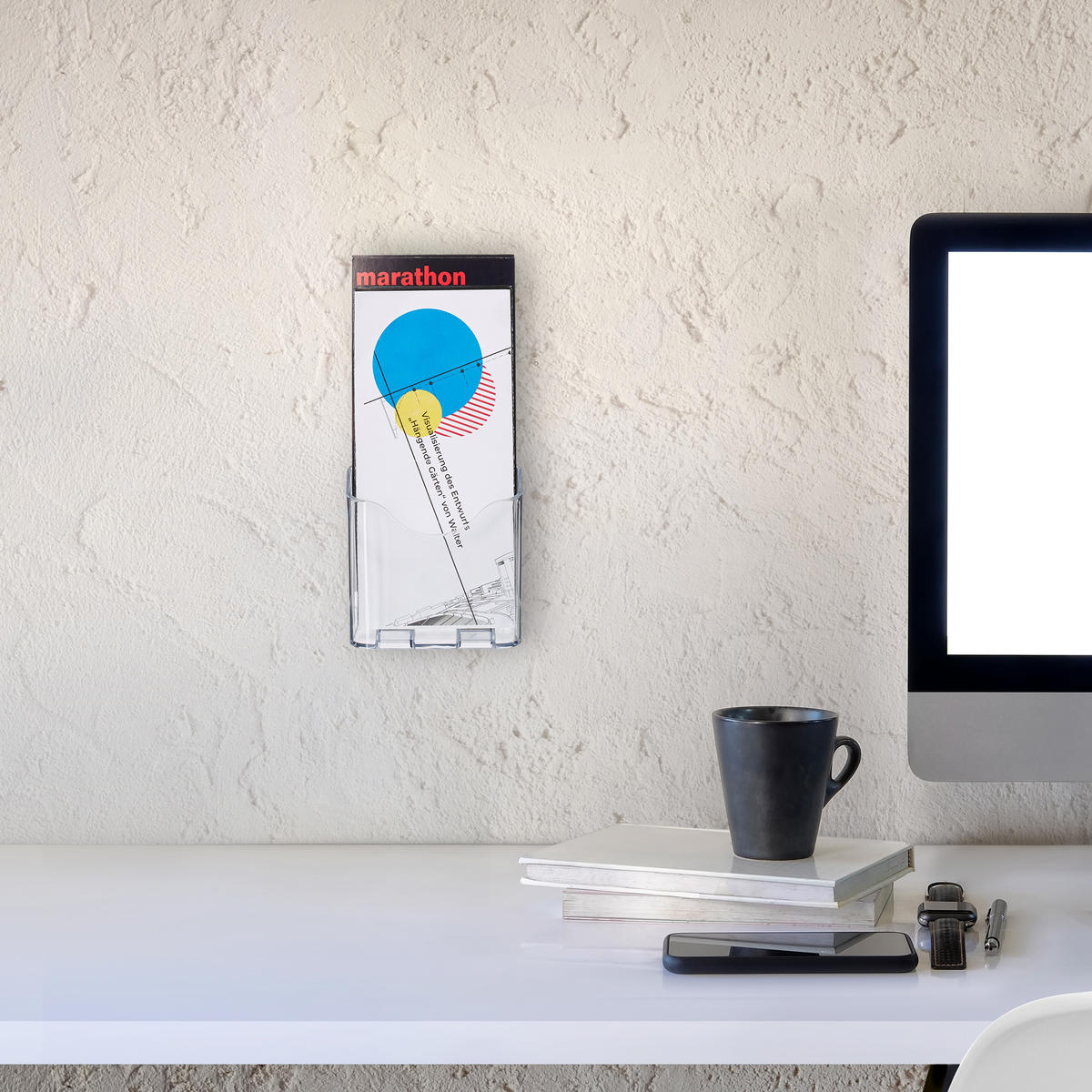 STOJAN na letáky - priehľadné, plast (11/20/8.5cm) - Relaxdays