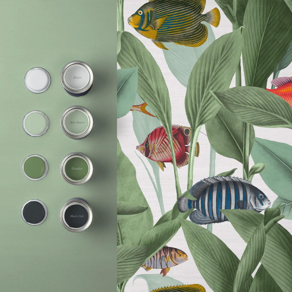 VLIESTAPETE - Aquarium Lush - Grün, Papier/Kunststoff (52/1005cm) - Graham & Brown