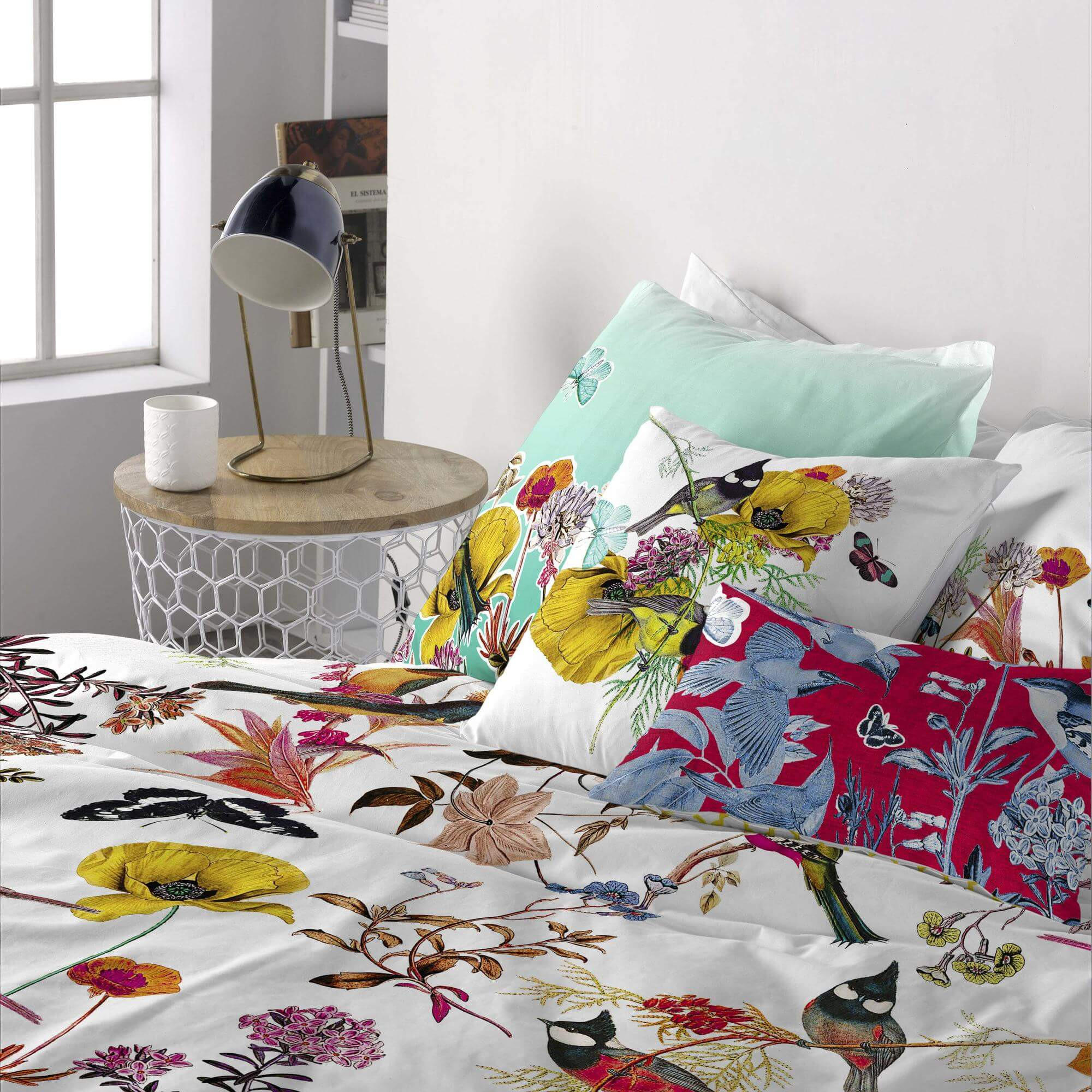 KISSENBEZUG birds of paradise 60x60 cm mehrfarbig - Multicolor, Textil (60/60cm) - Happy Friday