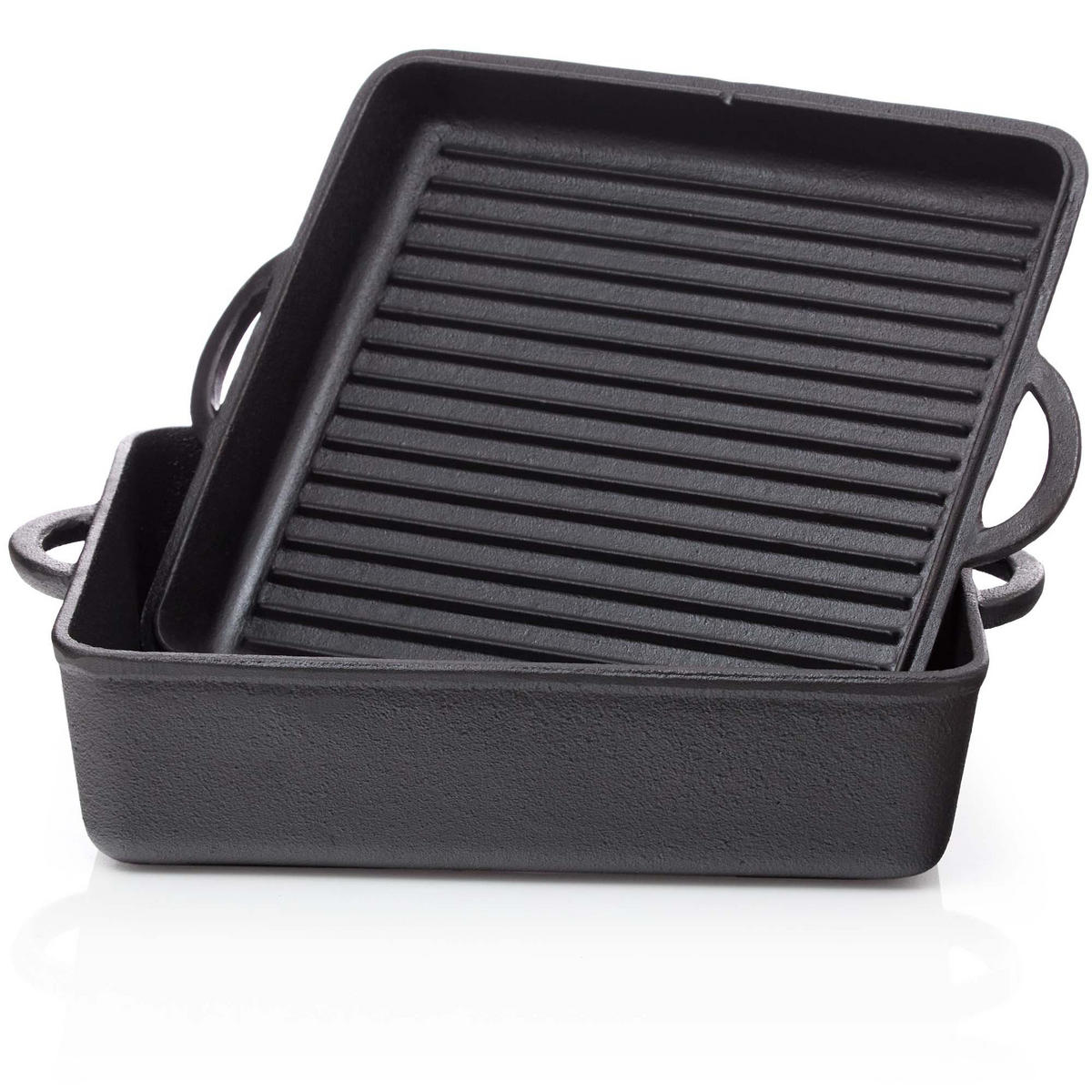 DUTCH-OVEN Gusseisen 10,8L - Feuertopf Gusstopf Grilltopf - Schwarz, Metall (32/13/41cm) - BBQ Nerd