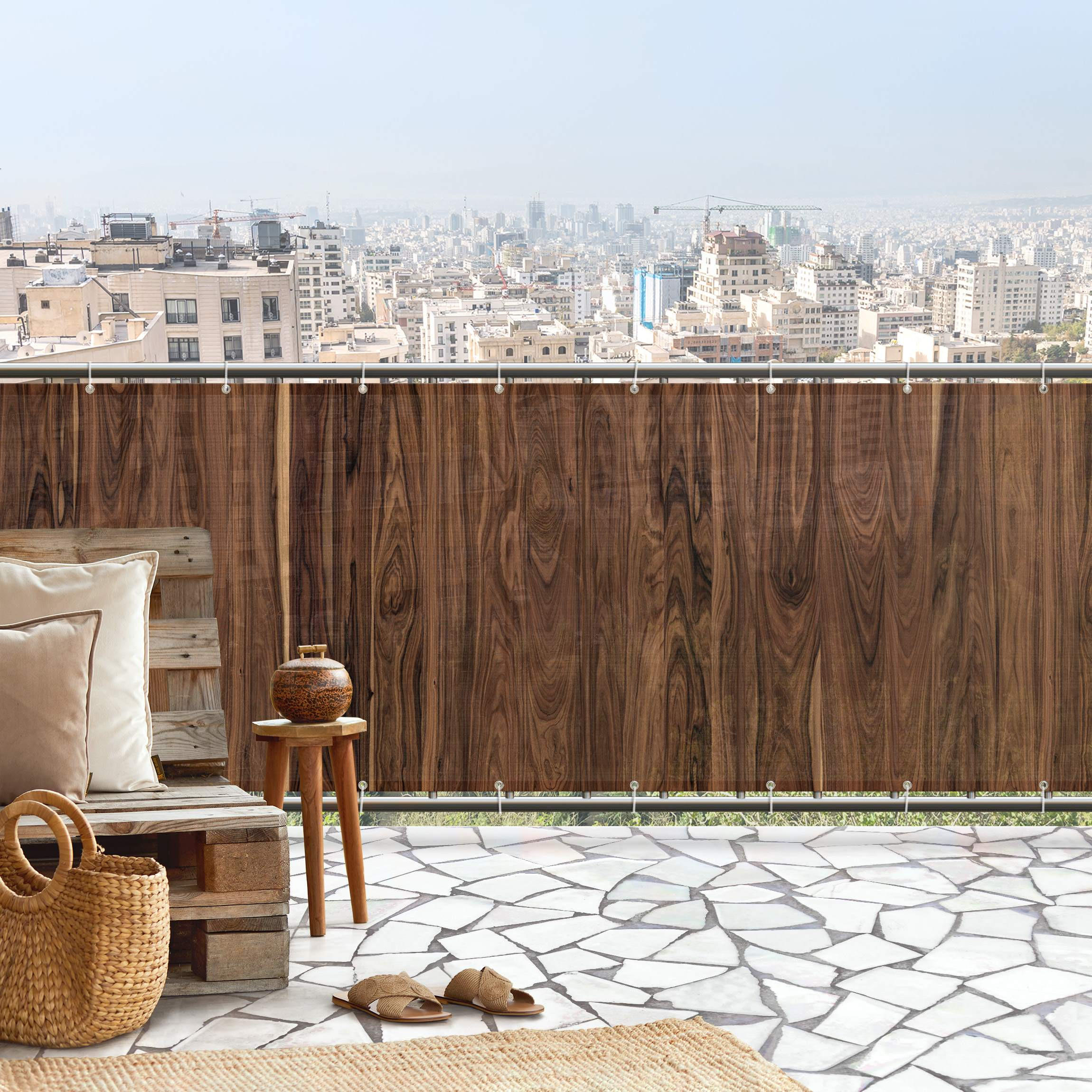 Thumbnail - Bilderwelten Balkon, Braun, Kunststoff, Holz Optik, Rechteckig, 250x100 cm, Sonnen- & Sichtschutz, Sichtschutz Garten, B...