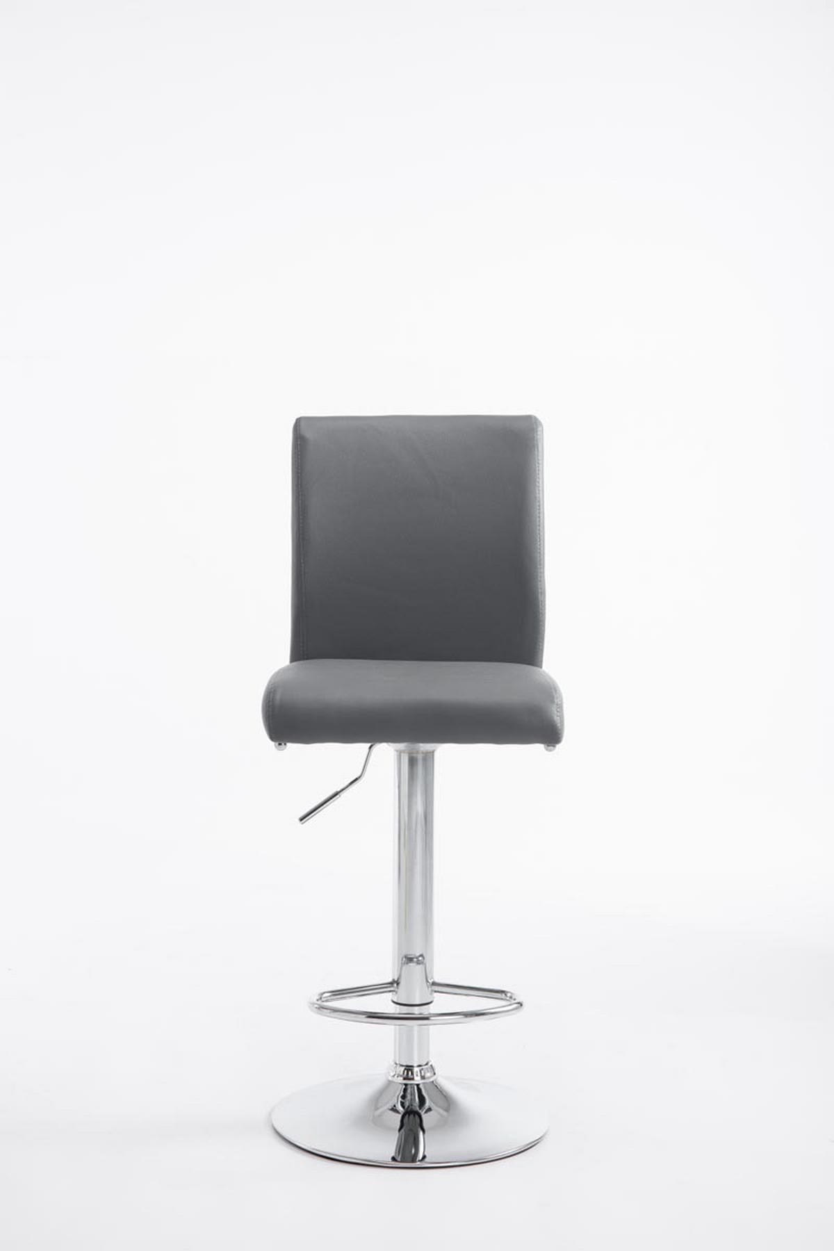 BARHOCKER Lederlook grau - Chromfarben/Grau, Textil/Metall (38.5/95/47cm) - CLP