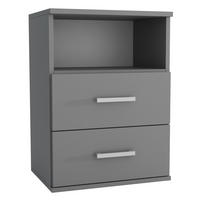 NACHTTISCH NOCTA 48/65,5/35 cm Graphitfarben - Graphitfarben, Holzwerkstoff (48/65.5/35cm) - MASSENO