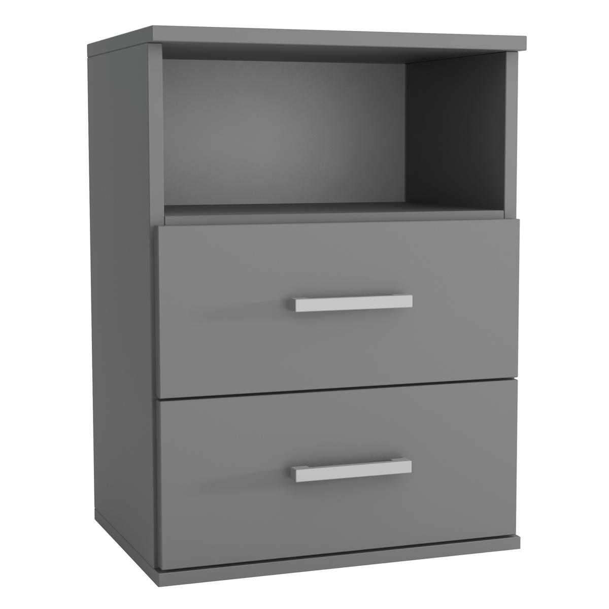 NACHTTISCH NOCTA 48/65,5/35 cm Graphitfarben - Graphitfarben, Holzwerkstoff (48/65.5/35cm) - MASSENO