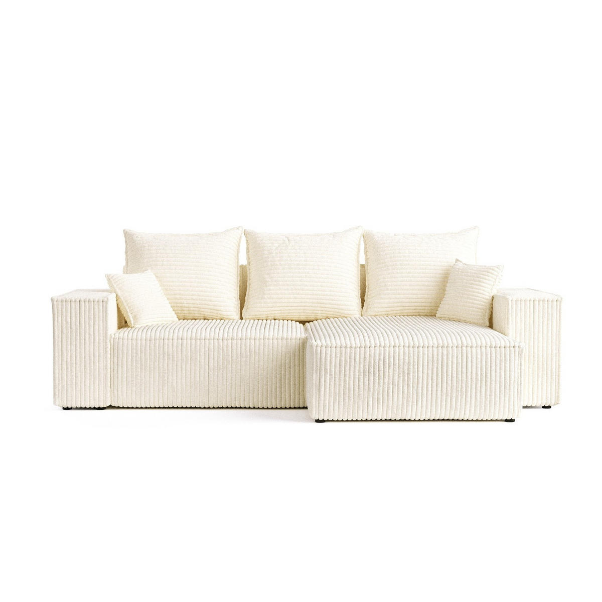 ROHOVÁ SEDAČKA SENSO, textil, Krémová - černá/krémová, dřevo/kompozitní dřevo (255/148cm) - AltaBeds
