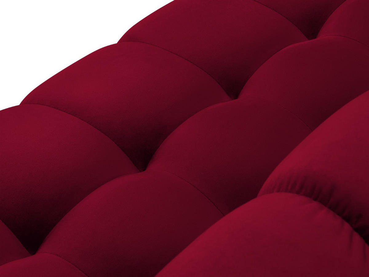 PANORAMASOFA Mamaia aus Samt rot 9 Sitzplätze - Rot, Textil (256/75/337cm) - Micadoni