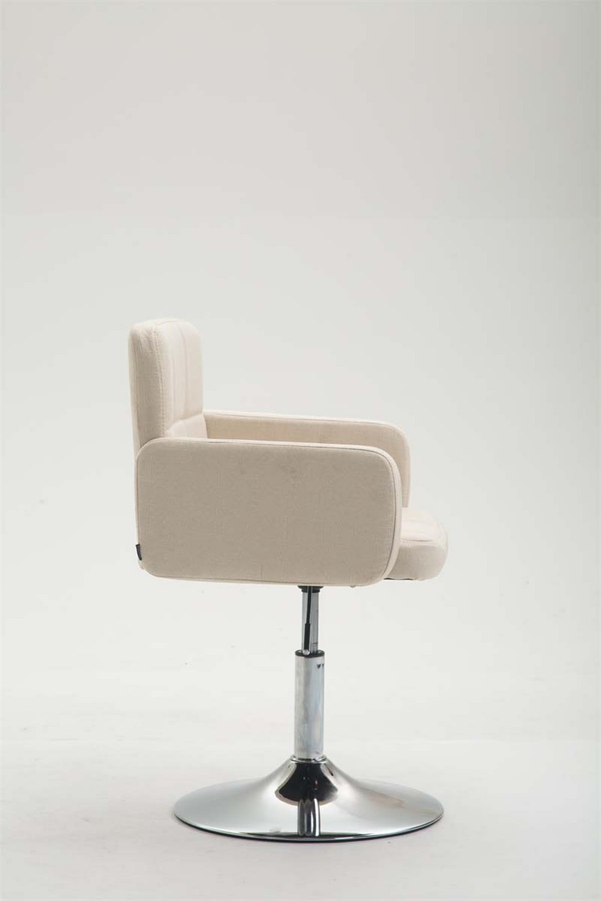 DREHSTUHL Stoff creme - Chromfarben/Creme, Textil/Metall (58/80/48cm) - CLP
