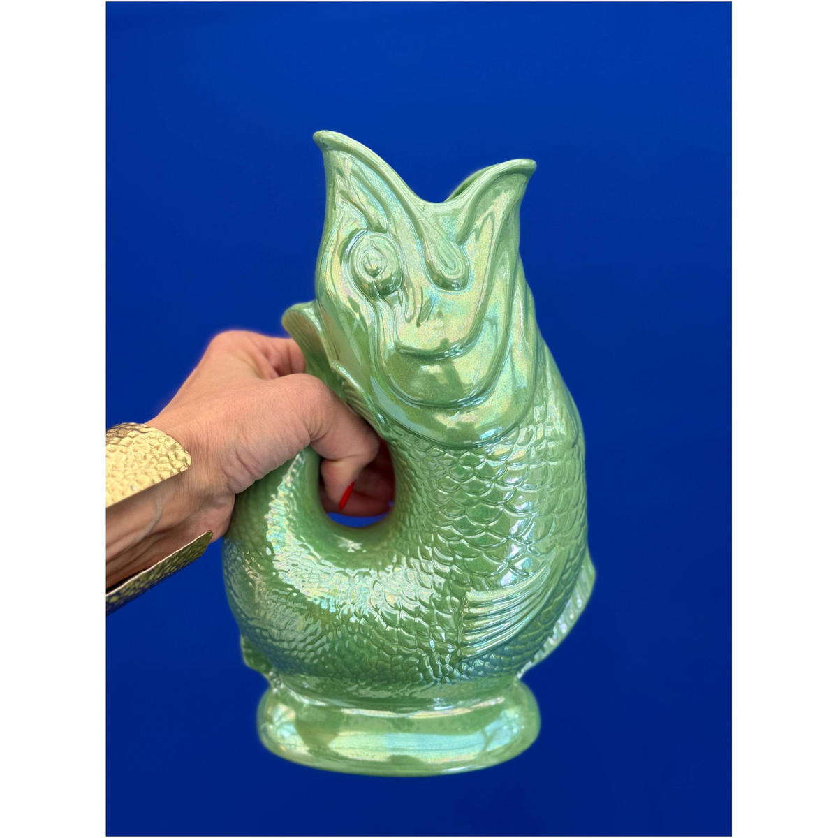 KARAFFE mit „Gluck-Gluck“-Geräusch 27,5/17/9,5 cm - Hellgrün, Keramik (1.2L) - Gluckigluck