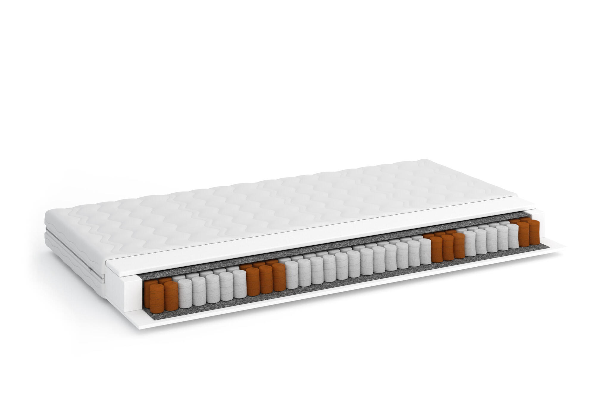 FEDERKERNMATRATZE LUGO Weiß 140x200x18 cm - Weiß, Textil - FURNLUX