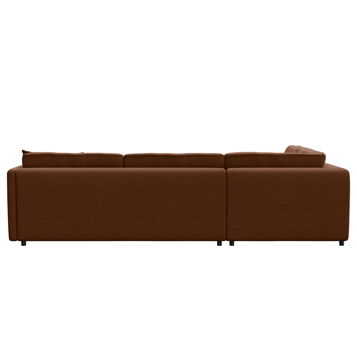 ECKSOFA mit Ottomane - Schwarz/Braun, Kunststoff/Textil (328/272cm) - home24