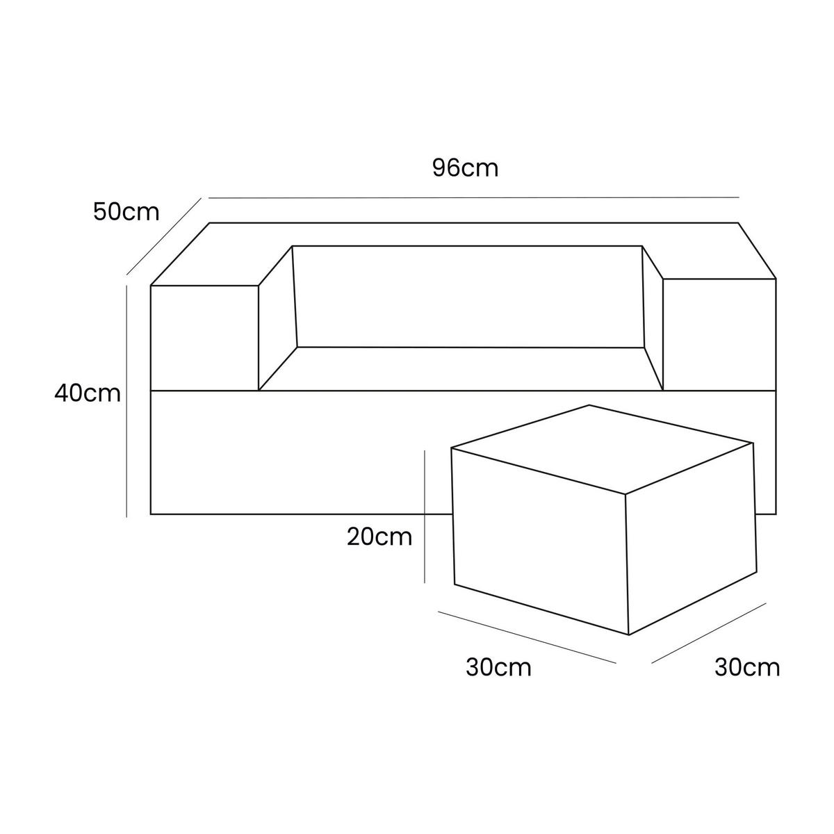 KINDERSOFA, Bearly, Cube, Weiß - Weiß, Textil (96/40/50cm) - MeowBaby