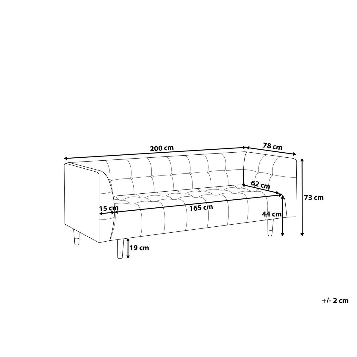 3-SITZER-SOFA Echtleder Braun Byske - Dunkelbraun, Leder/Fell (200/73/78cm) - Beliani