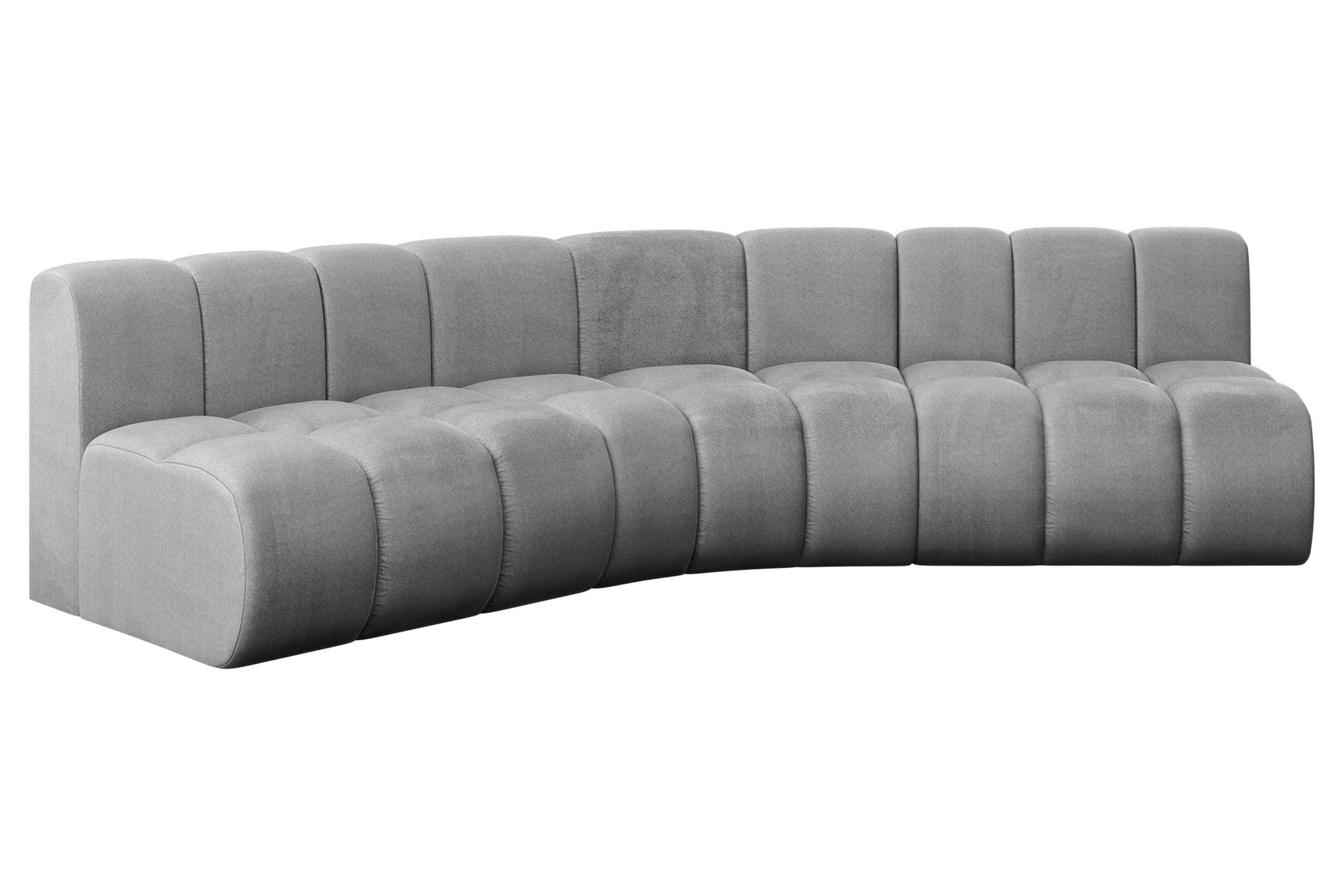 ECKSOFA modulares Sofa Montra-L1 - 290x174x70 cm Grau - Hellgrau, Holzwerkstoff/Textil (290/174cm) - ALTDECOR