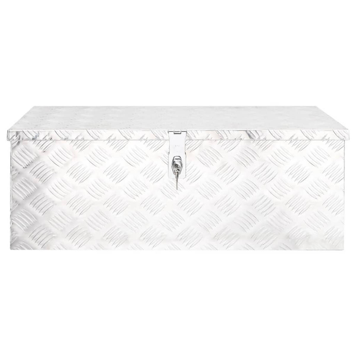 ALUMINIUMBOX mit Deckel Metallkiste 80x39x30 cm Silber - Silberfarben, Metall (80/30/39cm) - DELUKE