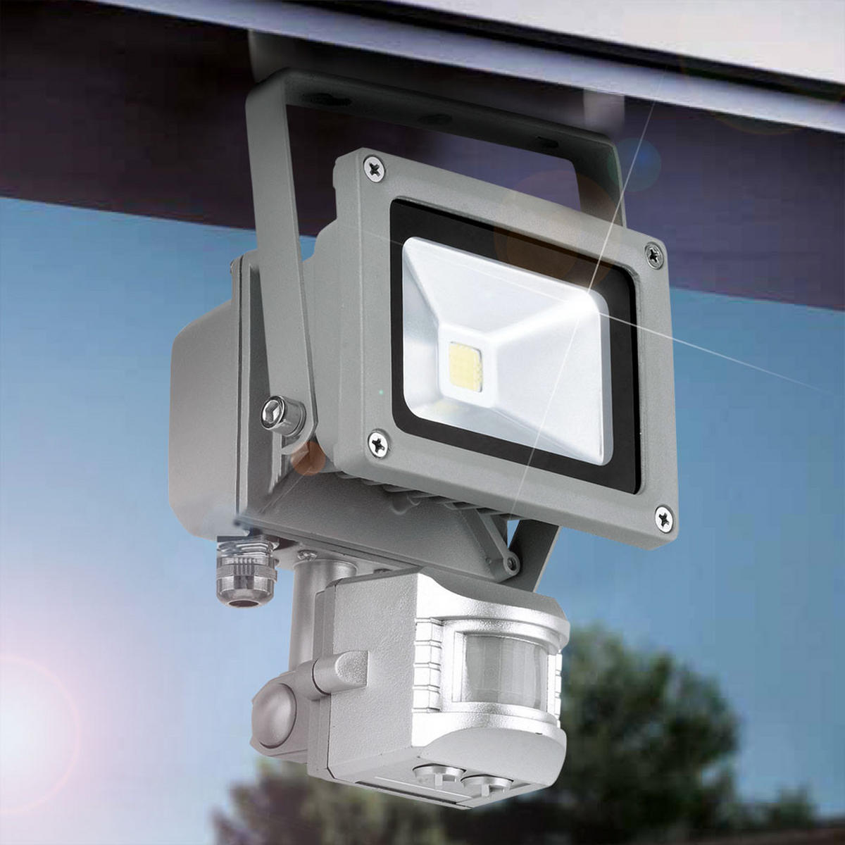 LED STRAHLER Faedo Aluminium Silber - Silberfarben, Glas (11.5/11/15cm)