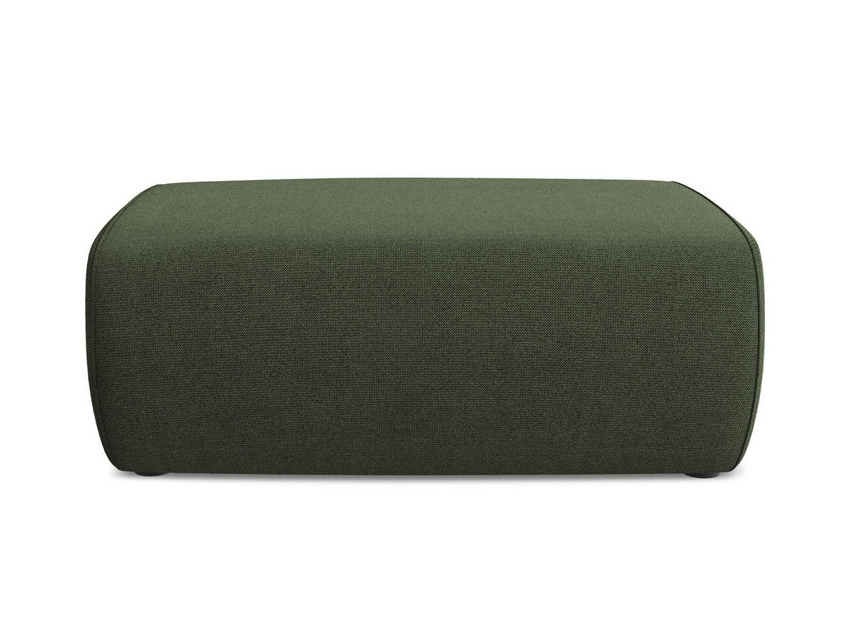 POUF Strukturstoff Stoff Grün - Schwarz/Olivgrün, Kunststoff/Textil (102/40/62cm) - Makamii