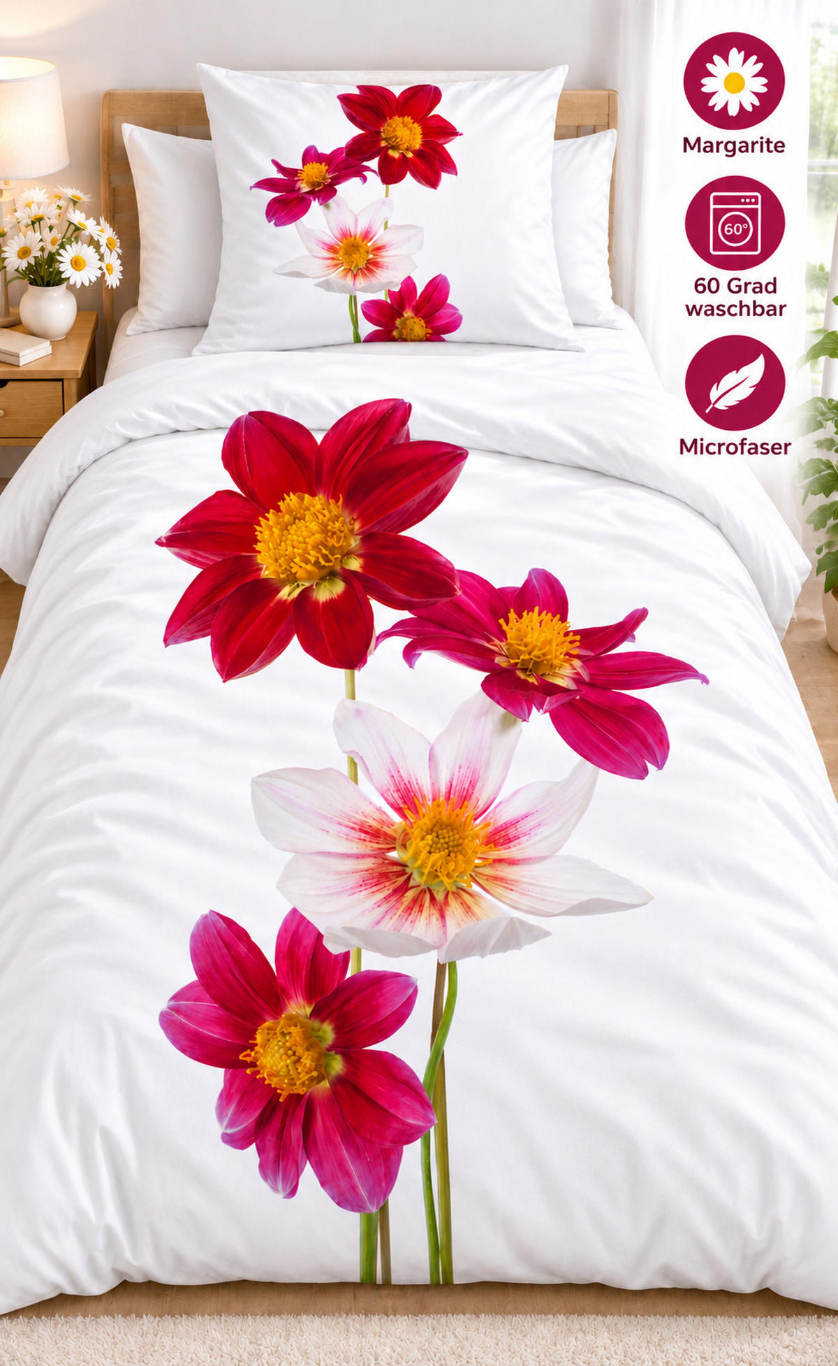 BETTWÄSCHE Margarite Microfaser 2tlg. - Multicolor, Textil (135/200cm) - TiborTex