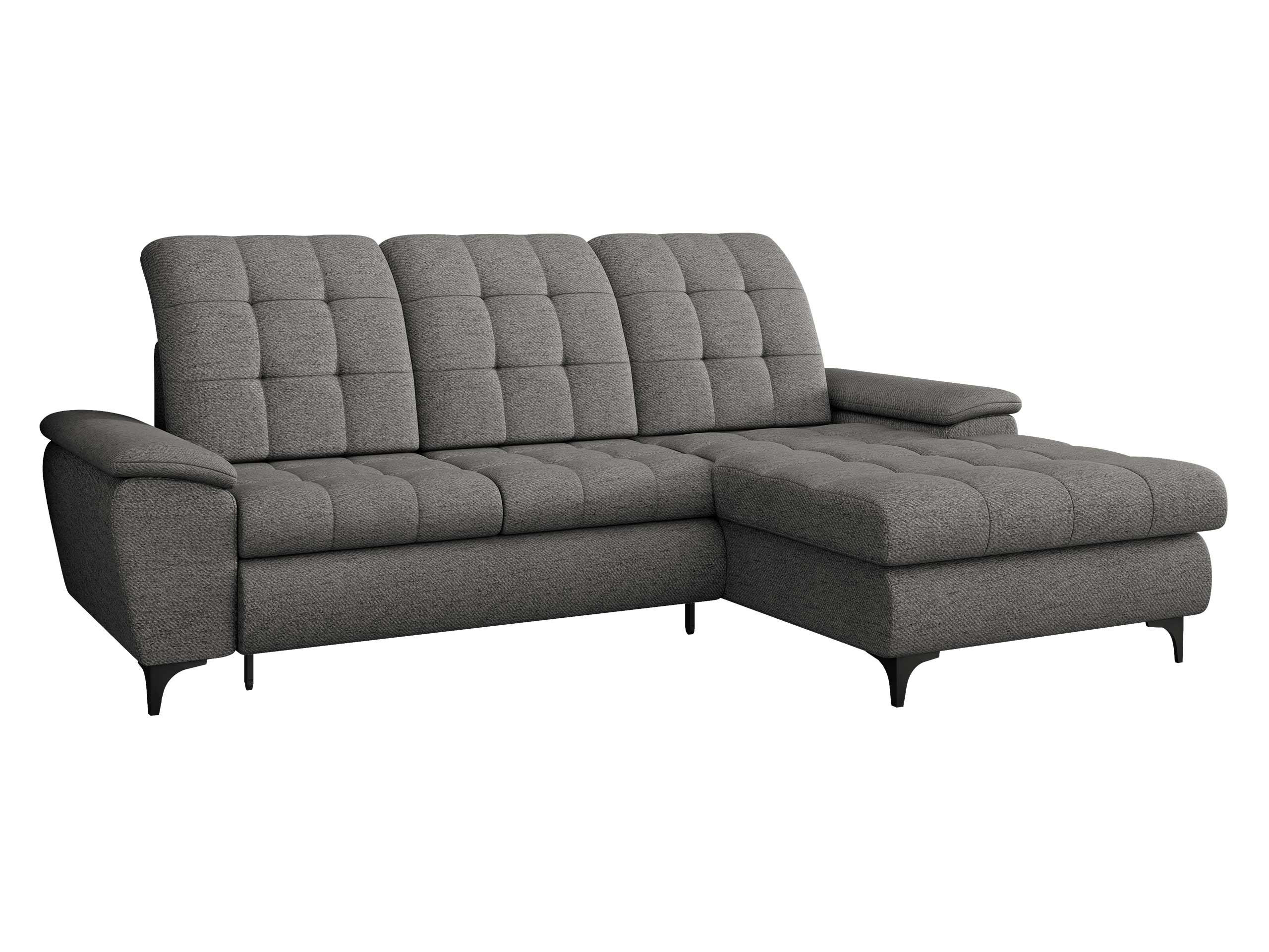 ECKSOFA Crystal, Seite: Rechts - Dunkelgrau/Schwarz, Holz/Textil (260/182cm) - MIRJAN24