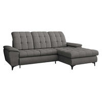 ECKSOFA Crystal, Seite: Rechts - Dunkelgrau/Schwarz, Holz/Textil (260/182cm) - MIRJAN24