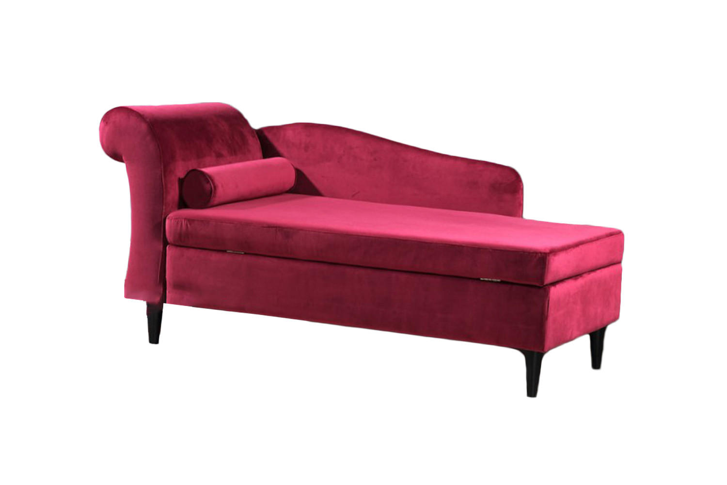 POLSTERLIEGE SARAH Rot Webstoff - Anthrazit/Rot, Textil (163/77/73cm) - KAWOLA