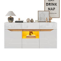 SIDEBOARD LED Weiß Holz 4 Schubladen 2 Fächer 140x40x70cm - Weiß, Holzwerkstoff (40/70/140cm) - FLIEKS