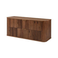 BADEZIMMERSCHRANK, Eiche-Nussbaum, Goldene Griffe, 120 x 51,7 x 41,5 cm - Dunkelbraun/Goldfarben, Holzwerkstoff/Kunststoff (120/51.7/41.5cm) - 3XE LIVING