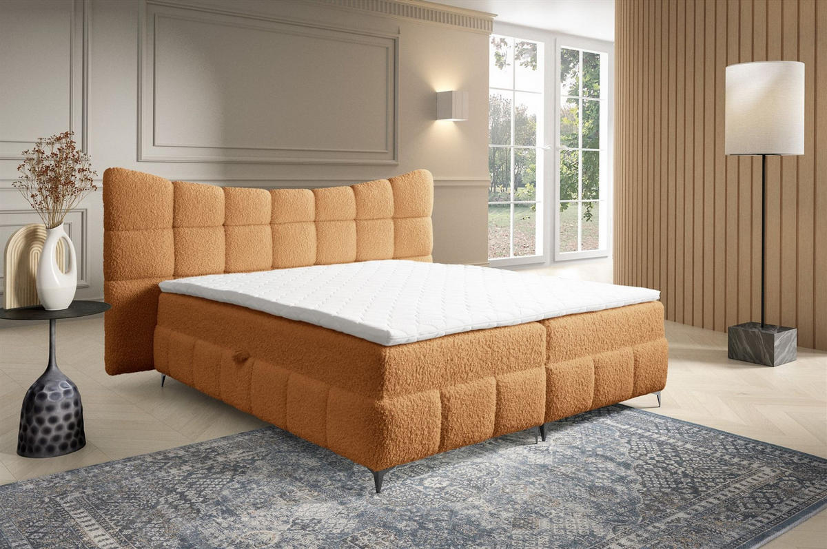 BOXBETT Nova In Rolf - Bronzefarben, Holzwerkstoff/Textil (120/200cm) - Fun Möbel