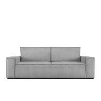 3-SITZER-SCHLAFSOFA NAPI in Pet Friendly Cord-Stoff, hellgrau - Hellgrau/Schwarz, Textil (244/89/101cm) - KONSIMO®