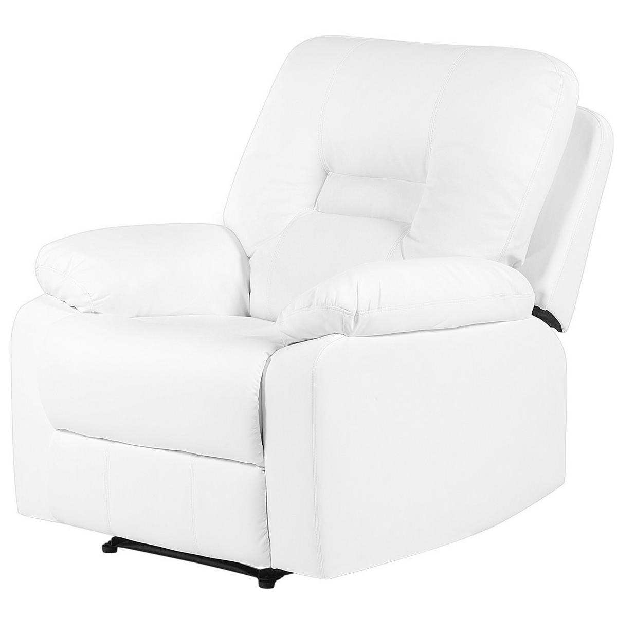 SESSEL Kunstleder weiß verstellbar Bergen - Weiß, Kunststoff (85/101/74cm) - Beliani