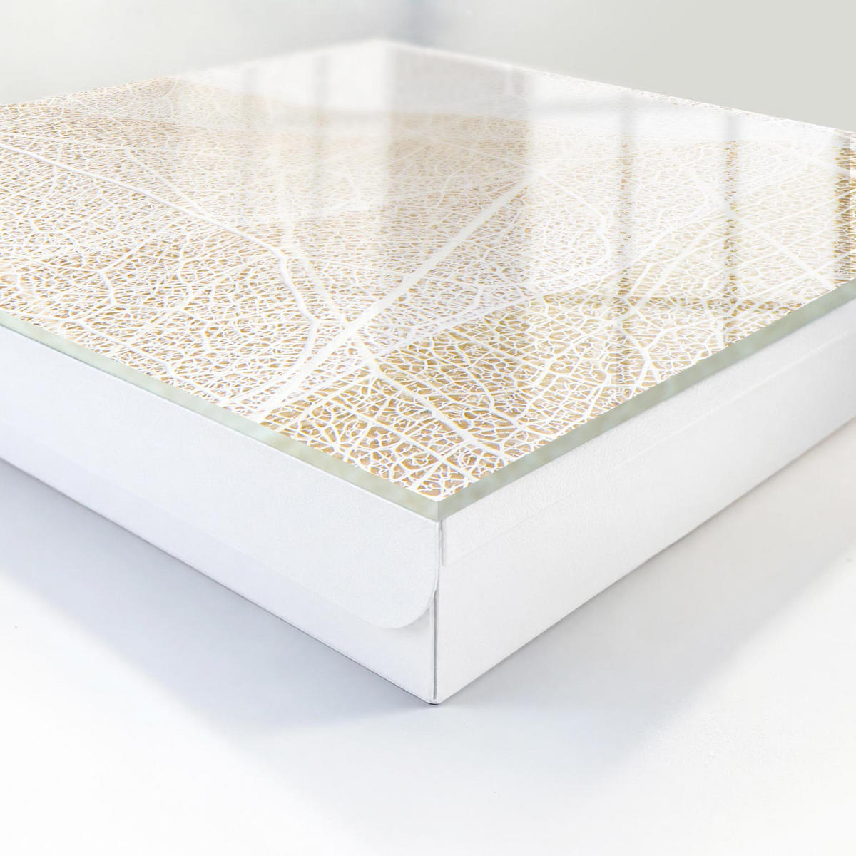 SCHLÜSSELBOX Weiß 30x30 cm – Türöffnung nach rechts - Subtile Eleganz - Beige, Metall (30/30/5cm) - TULUP