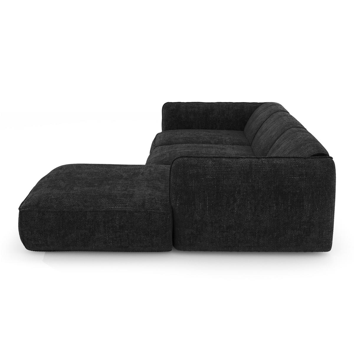 ECKSOFA RECHTS Rastervelours Dunkles Anthrazit 272cm - Anthrazit, Textil (272/165cm) - Sia Home