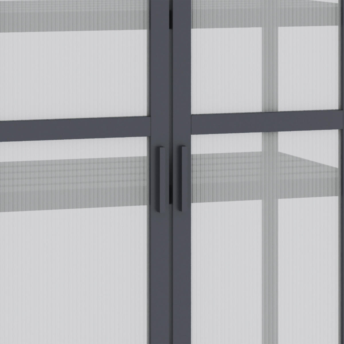 GEWÄCHSHAUS aus Holz 70,5x42x132 cm in Grau mit 3 Regalböden - Grau, Holz (42/132/70.5cm) - Modfu