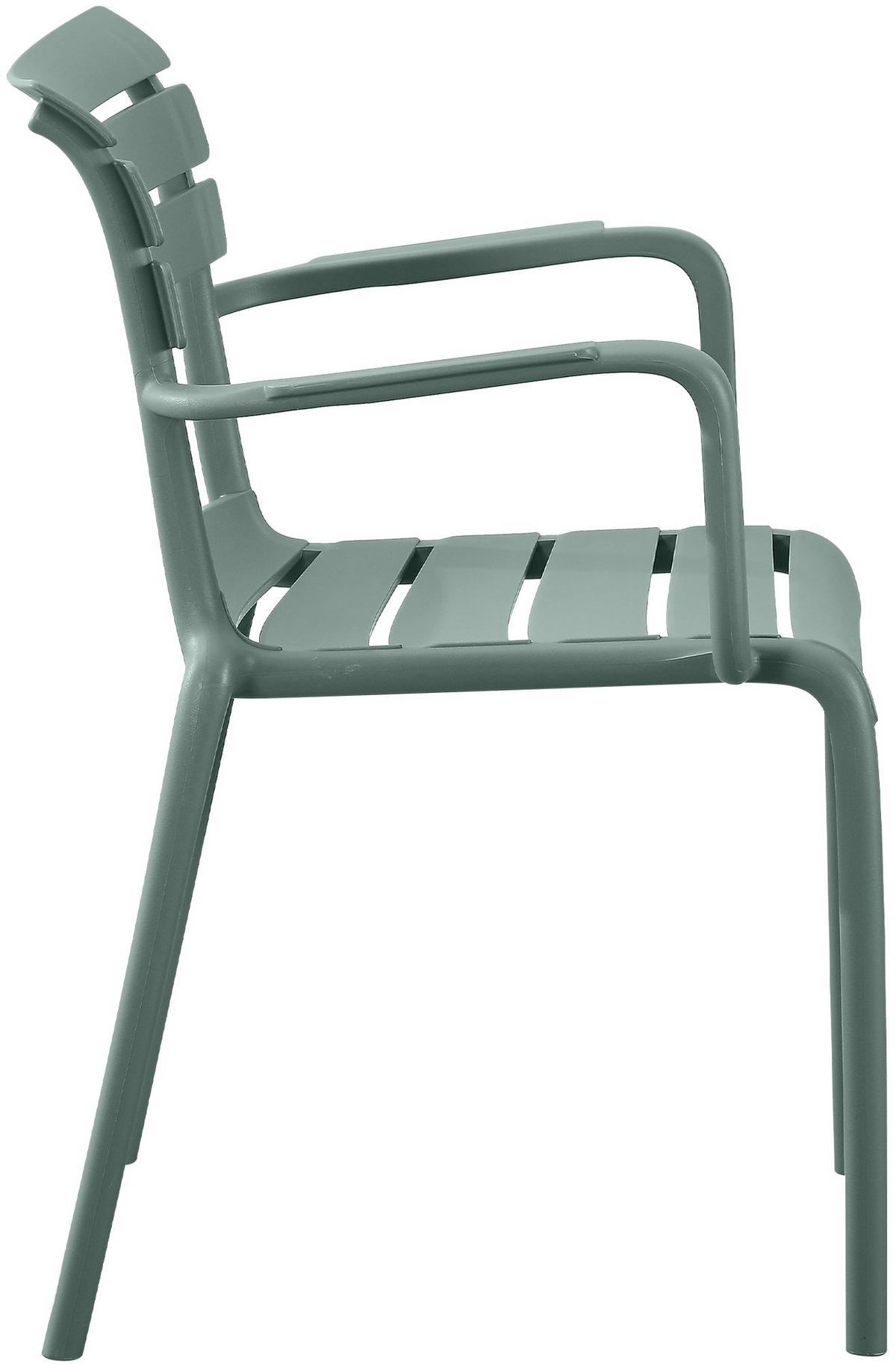 GARTENSTUHL Karl Armlehne 57x57x82cm Kunststoff Oliv Stapelstuhl - Olivgrün, Kunststoff (57/82/57cm) - DELUKE